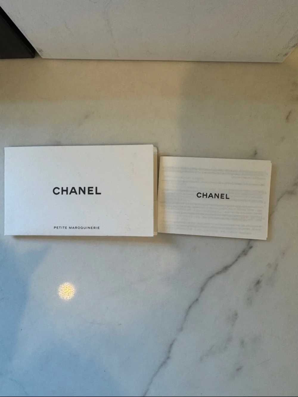 CHANEL Black and White Branded Box with Booklets 7x3x3